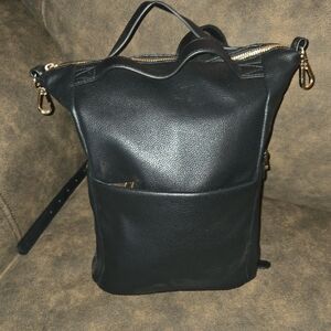 Black Leather Women's Backpack Bag Made By A New Day